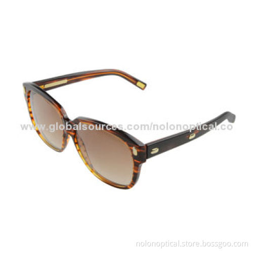 Acetate Unisex Sunglasses with Metal Trim, Customized Logos Accepted, OEM/ODM Welcomed